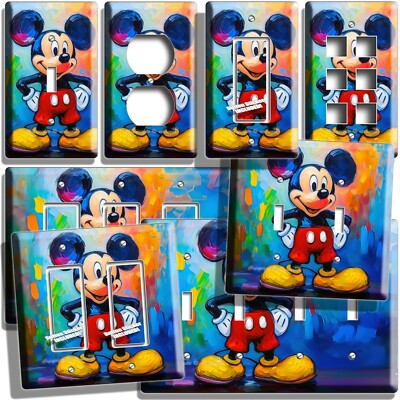 RETRO CLASSIC MICKEY MOUSE OIL PAINTING STYLE LIGHT SWITCH OUTLET WALL PLATE ART