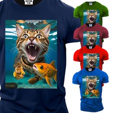 Cat Men's T-Shirt Funny Cat Shirt Animal Lover Humour American USA New Gift Tee