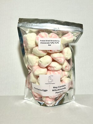 Freeze Dried Tasty Taffy Strawberry Cheesecake Saltwater Taffy 4 Oz Made Fresh