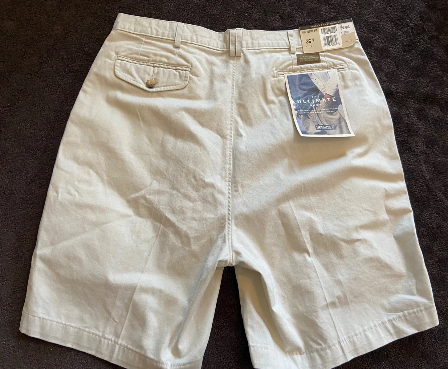 Hagger Light Khaki Pleated Front The Ulitmate Short 36 NEW NWT