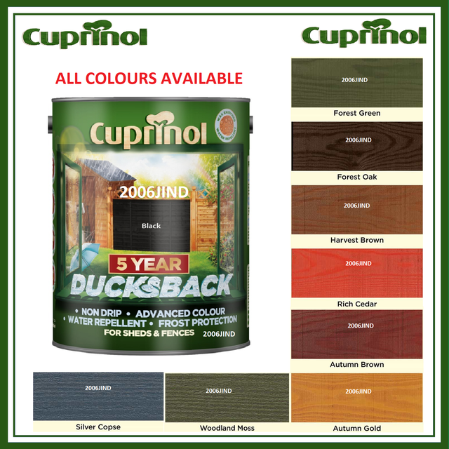 Cuprinol 5 Year Ducksback Shed and Fence Paint 5L Silver Copse for sale online eBay