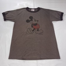 Vintage M Mickey Mouse Florida Ringer T-Shirt Alstyle Walt Disney World 90s Y2K