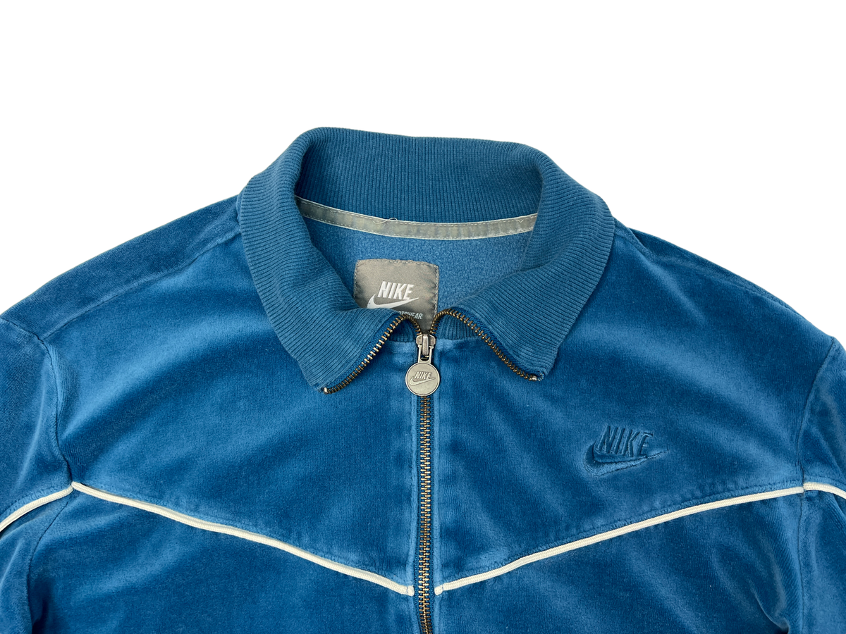 Nike Velour Track Jacket Womens XL 16-18 Teal Blue Full Zip Nike Velour Track Jacket Womens XL 16-18 Teal Blue Full Zip