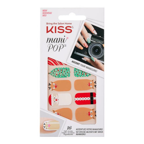 Kiss Christmas Face Time Mani Pop Nail Accent Stickers 75282 Kig03x for