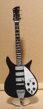 Electric Guitar handmade collectible miniature 9.5" with stand  black case
