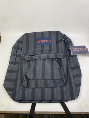 JanSport Super break Backpack- Mammoth Blue Pinstripe 16.7 H X 13W X 8.5 D