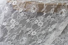 Rose Floral Overlay Bridal Lace Fabric in Off White for Bridal Robe Curtain