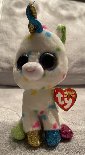 Peluche Ty Beanie Boo's Harmonie l'unicorno occhi glitter peluche - Foto 9 di 12