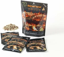 Outdoor Charcoal Briquette Fire Starter Pouches for BBQ Grill Smoker - 3PK