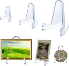 36 Packs(3 Sizes) Acrylic Easel Stands Display Stands/Plate Stands Coin Display 