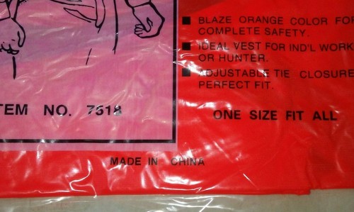 8 Blaze 7518 Safety Vest Blaze Orange Adjustable Tie One Size Fits All - Picture 2 of 4