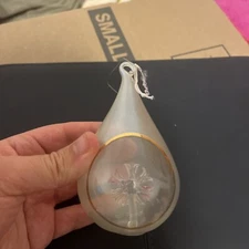 Pear Ornament Glass with Snowflake inside 16838 211