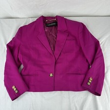 Vintage Louis Feraud Gold Button Lined Hot Pink Size 10 Blazer West Germany Read