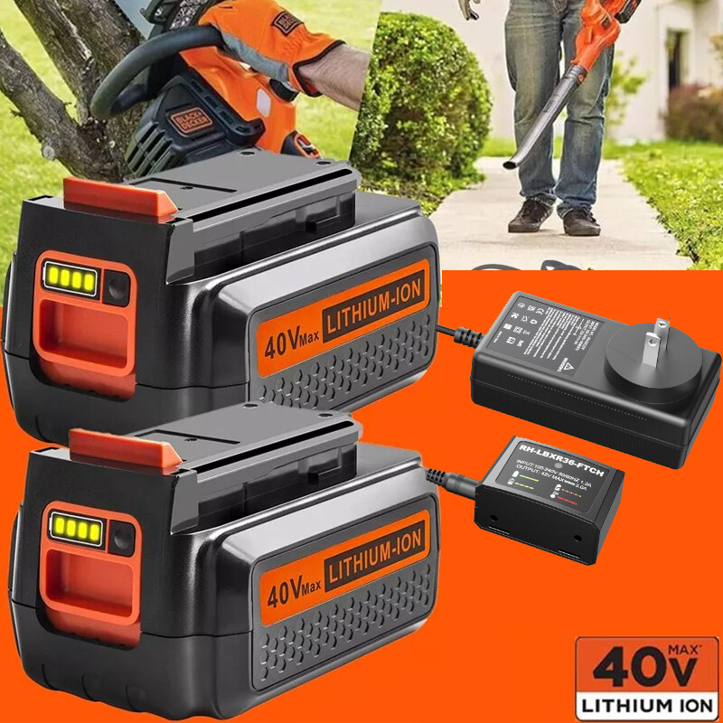 40V Black Decker Lithium Battery & Charger for LBXR36 LSW36 LBX36 40V Max
