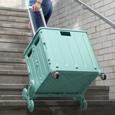 Large Folding Boot Cart Shopping Trolley Rolling Storage Box Tidy Stair Climber