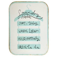 Laundry Schedule Vintage Metal Wall Decor Sign