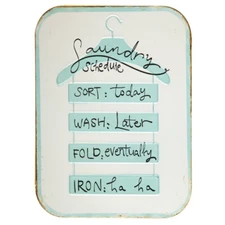 Laundry Schedule Vintage Metal Wall Decor Sign