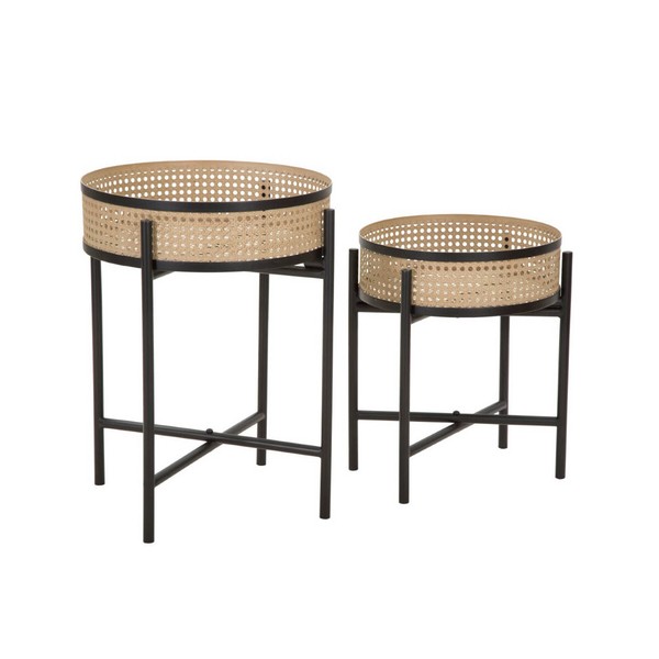 Kaffeetische 2Er-Set Fuji, Wiener Geflecht, Metall-image
