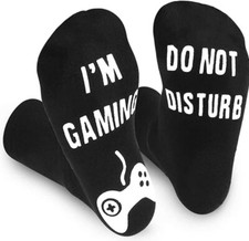 "Do Not Disturb, I'm Gaming" Low Cut Black Socks for Men, women, teens