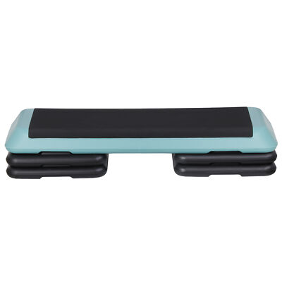 43'' Aerobic Step Platform Exercise Adjustable Workout Stepper w/4 Riser Green