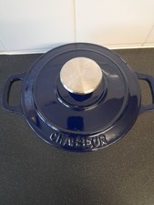Vintage Chasseur 16cm Cast Iron Casserole Pot Dish - 16cm - Deep Blue Enamel 