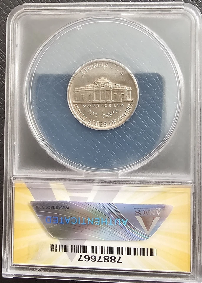 1940 Jefferson Nickel ANACS AU-58 5.5FS Full Steps - Image 2 of 4