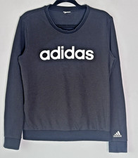 Adidas Sweatshirt Women s M Black Crew Neck Logo Jumper Casual Gym