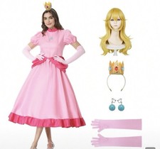Princess Peach Costume Women  s Medium Comes With Everything Except The Earrings