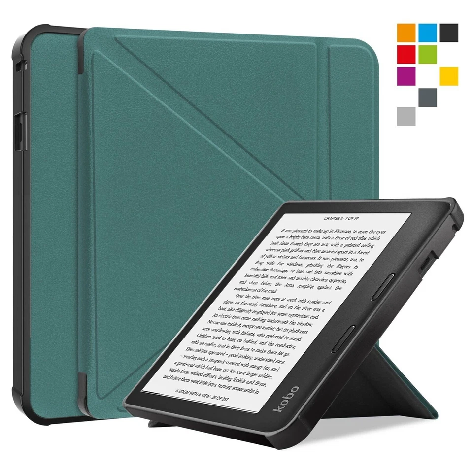 LOBWERK Custodia per Kobo Libra 2 7" cover astuccio custodia protettiva flip case protezione display