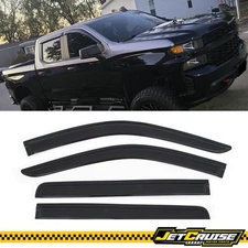 Fits 19-25 Silverado Sierra 1500 Crew Cab Acrylic Window Visors Rain Sun Guard