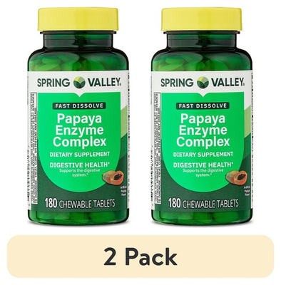 #ad Spring Valley Papaya Enzyme Complex Chewable Tablets Dietary Supplement 2x180 Ct $9.50