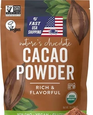 1Lb Cacao Orgánico en Polvo Chocolate Negro Para Repostería Batidos Bebida