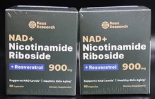 *2 PACK, 160 CAPSULES* Reus Research NAD+ Nicotinamide Riboside + Resveratrol