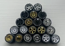 Hot Wheels - 1/64 Wheels & Rubber Tires (10 Sets) Real Riders Mixed Lot K