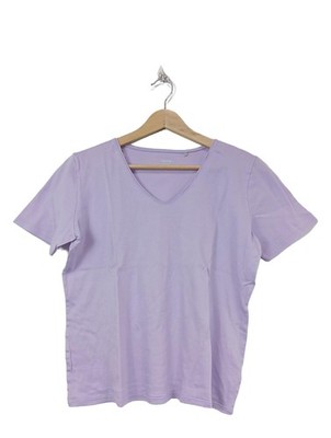 CALIDA V-Ausschnitt-Shirt Damen Shirt Gr. DE 34 lila Casual-Look