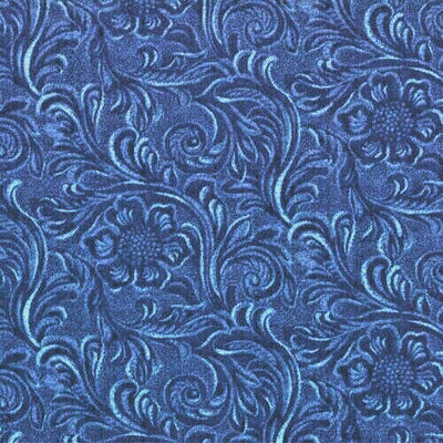 Moda 11216 12  Tooled Leather pattern ''DENIM BLUE''  bty
