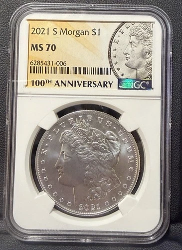 2021 S Morgan Silver Dollar $1 100th Anniversary NGC MS 70