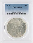 1925 PCGS MS64 S$1 Philadelphia Mint Peace Silver Dollar No Reserve