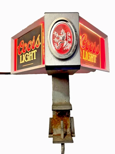 Vintage '70s Coors Banquet Beer Display Bar Top Light  Sign 8.5”x4" x 9" Long