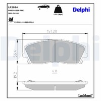 Delphi Bremsbelagsatz Scheibenbremse LP2034 FüR Lancia Thema Chrysler LX 300C LE
