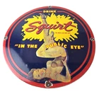Vintage Squirt Porcelain Sign - Soda Beverage Drink Gas Station Ad Sign