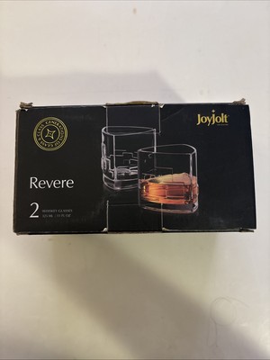 JoyJolt Revere 11 Oz Scotch Glass Old Fashioned Whiskey Drinking Glass Set of 2 
