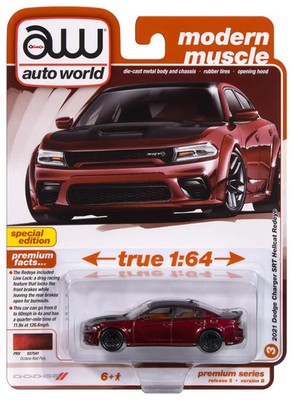 AWSP172B Auto World 2021 Dodge Charger SRT Hellcat Redeye (Octane Red w/Flat Bla
