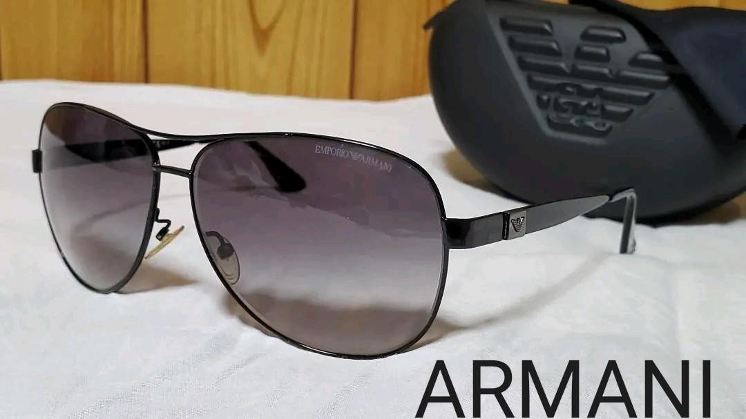 Genuine Armani Eagle Logo Teardrop Sunglasses Metal Frame Black Rare