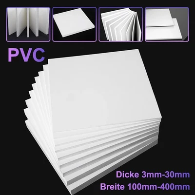 Weiß Hart PVC Platte Kunststoffplatten Größe 100mm bis 400mm Stärke 3mm bis 30mm - Bild 1 von 4
