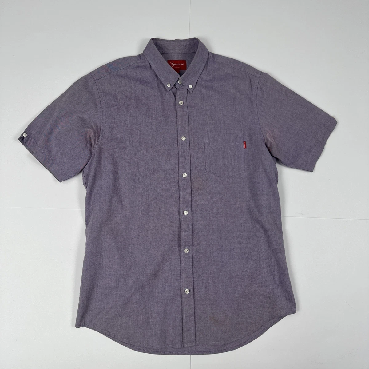 Supreme ダークグレー ボタンアップシャツ S Supreme Striped Button-Up Casual Button-Down Shirts for Men for