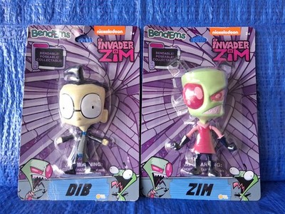 Nickelodeon's INVADER ZIM Bend'Ems Figures DIB & ZIM - NEW, Sealed