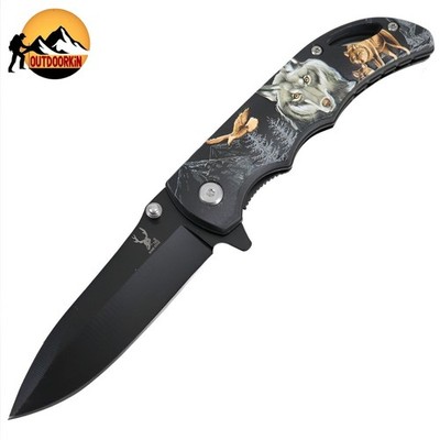 TheBoneEdge 7'' Stainless Steel Wolf Pack Liner lock Folding Knife
