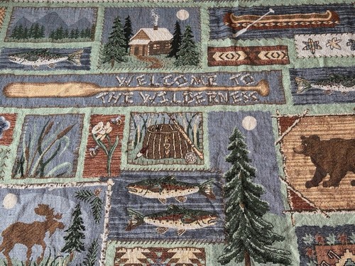 Willkommen in der Wildnis Wandteppich Queen Size Decke 94 x 100 in Hüttenfieber - Bild 1 von 20