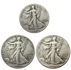 Bulk Lot of 3 1916-1918-S Half Dollar Walking Statue of Liberty Silver Coin